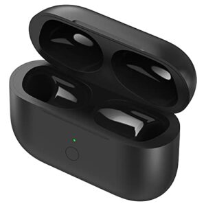 wireless charging case compatible with airpods pro, qi-certified for airpods pro charger replacement cases, support bluetooth pairing&sync button, 660 mah built-in battery, black(earbuds not included)