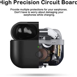 Wireless Charging Case Compatible with AirPods Pro, Qi-Certified for Airpods Pro Charger Replacement Cases, Support Bluetooth Pairing&Sync Button, 660 Mah Built-in Battery, Black(Earbuds Not Included)