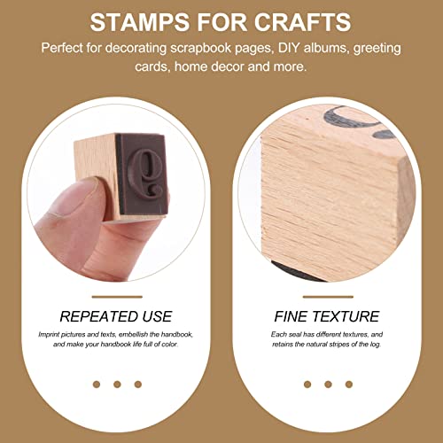 Kisangel 32Pcs Rubber Wooden Stamps Number Week Months Stamps Vintage Journal Stamps for Scrapbooking Diary Planner (Number+ Week+ Month)