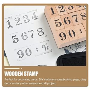 Kisangel 32Pcs Rubber Wooden Stamps Number Week Months Stamps Vintage Journal Stamps for Scrapbooking Diary Planner (Number+ Week+ Month)