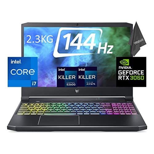 Acer 5th Blade Cooling Technology Predator Helios 300 15.6" FHD 144Hz 3ms Gaming Laptop - Intel Core i7-11800H - NVIDIA RTX 3060-2.3KG - Thunderbolt 4- w/Cloth (32GB RAM | 1TB PCIe SSD | 2TB HDD)