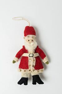 de kulture handmade premium wool felt christmas santa claus ornament eco friendly needle felted stuffed ideal for home office decoration holiday decor, 1.5x1.5x4.7 (lwh) inches