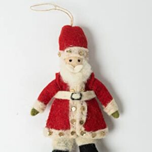 De Kulture Handmade Premium Wool Felt Christmas Santa Claus Ornament Eco Friendly Needle Felted Stuffed Ideal for Home Office Decoration Holiday Decor, 1.5x1.5x4.7 (LWH) Inches