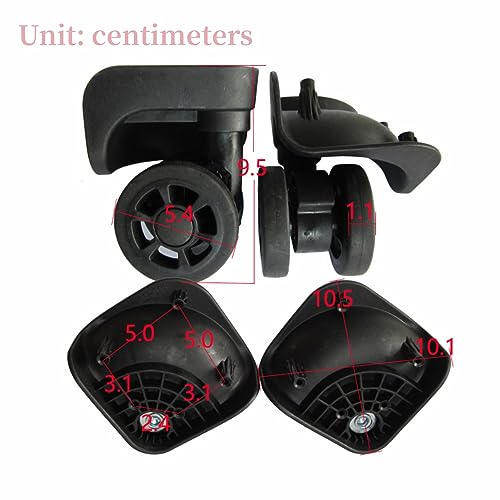 Suitcase Wheel, 1 Pair Luggage Replacement Wheel Luggage Suitcase Caster Swivel Universal Wheel Nylon for Repair Replacement Black