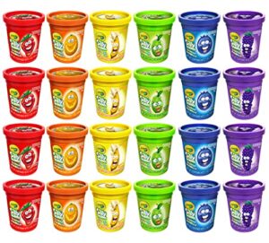 crayola silly scents play dough - 24x5oz playdough pack include 6 assorted colors and scents | perfect for classroom supplies, teacher toolbox, preschool supplies, or party favors for kids