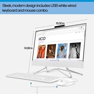 HP All-in-One PC Desk Computer, 21.5" Full HD Micro-Edge Display, AMD Ryzen 3 Processor, AMD Radeon Graphics, 8 GB SDRAM, 256 GB SSD, Windows11 Home OS, MU-MIMO, Bluetooth, and Wi-Fi (22-dd0032, 2022)