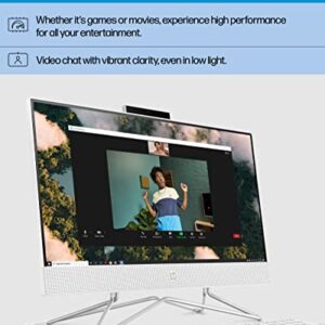 HP All-in-One PC Desk Computer, 21.5" Full HD Micro-Edge Display, AMD Ryzen 3 Processor, AMD Radeon Graphics, 8 GB SDRAM, 256 GB SSD, Windows11 Home OS, MU-MIMO, Bluetooth, and Wi-Fi (22-dd0032, 2022)