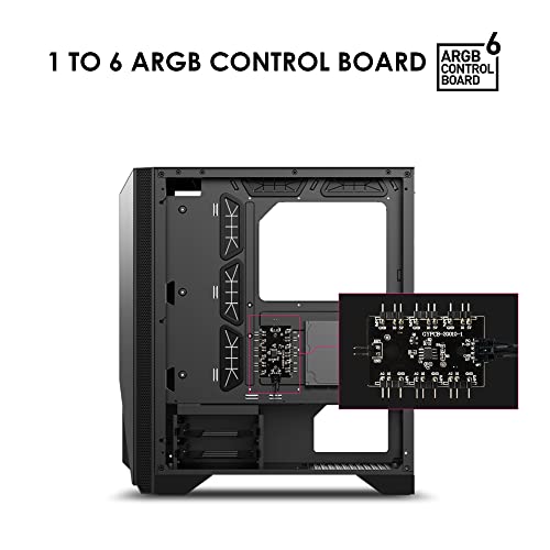 MSI MPG GUNGNIR 120R - Premium Mid-Tower Gaming PC Case - Tempered Glass Side Panel - ARGB 120mm Fans - Liquid Cooling Support up to 360mm Radiator - Vented Front Panel