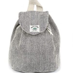 Hemp small bag for women Girls Light Weight Eco Friendly Small cute backpack Bag for everyday lives (Gray)