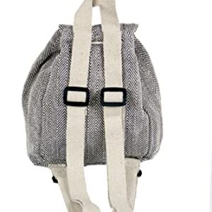 Hemp small bag for women Girls Light Weight Eco Friendly Small cute backpack Bag for everyday lives (Gray)