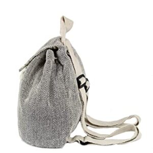 Hemp small bag for women Girls Light Weight Eco Friendly Small cute backpack Bag for everyday lives (Gray)