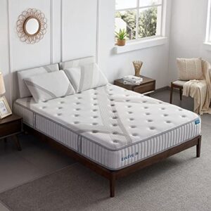 lechepussleep king size mattress, lechepus 10 inch medium firm hybrid mattress, pocket innersprings for motion isolation, breathable tight top mattress in box, certipur-us (lt-1901-1150)