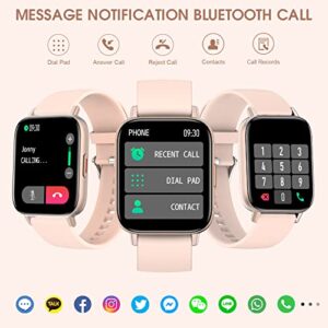 Smart Watch with Text and Call,Fitness Tracker Sleep Heart Rate Monitor Smart Watch for Android iOS Phones Compatible 1.7 in HD Full Touch Screen Smartwatch Waterproof Smart watches for Women Men