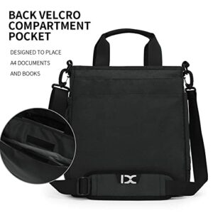 IX INOXTO Mens Messenger Bag Laptop Shoulder Bag Computer Work Office Bag Waterproof Briefcases for Travel Work (black)