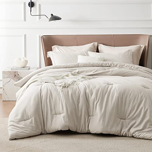 Bedsure California King Comforter Set Kids - Beige Cal King Size Comforter, Soft Bedding for All Seasons, Cationic Dyed Bedding Set, 3 Pieces, 1 Comforter (104"x96") and 2 Pillow Shams (20"x36"+2")