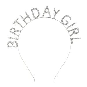 rhinestone birthday girl headband hairband birthday hair band hoop birthday head wear birthday tiara crown for women girls silver