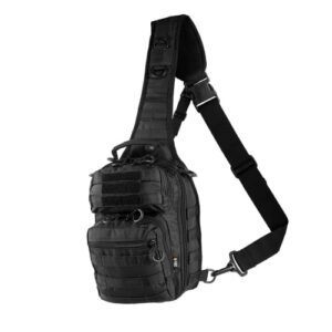 m-tac city hunter hexagon sling backpack - tactical crossbody ccw concealed carry pack edc bag (black)