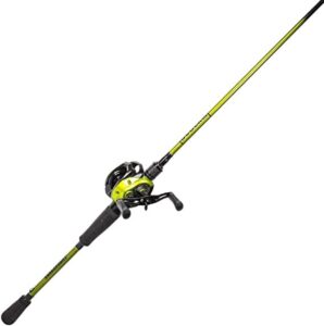 lunkerhunt bedlam baitcaster fishing rod and spinning reel combo 7 feet - left handed, premium quality for catching big fish with high strength carbon body | non-slip grips (left)