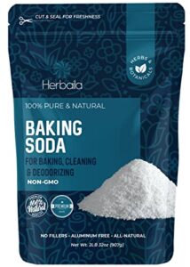 baking soda bulk 2lbs, food grade baking soda for baking, cleaning, deodorizing and household usage, baking soda for pool cleansing, gluten free, no fillers, made in the usa