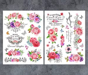gss designs vintage roses rub on transfers for furniture and crafts 2 sheets 12x16 inch flowers dry rub on transfers stickers for furniture diy crafts scrapbook decor