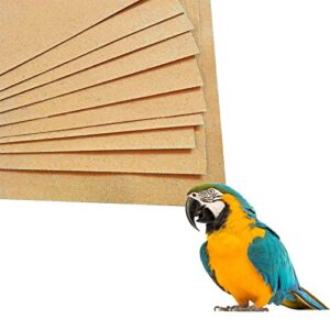 55 Pcs Gravel Paper for Bird Cage, 17x11 Inches Bird Cage Gravel Liner, Bird Grinding Sandpaper, Easy Clean Pet Sandpaper, Calcium Paper with Sea Sand for Birds Parrots Cockatiels(55Pcs Fine Sand)