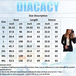 DIACACY Women Solid Color Notched Blazer Suit Open Front Loose Fit Blazer Jacket Cardigan red L