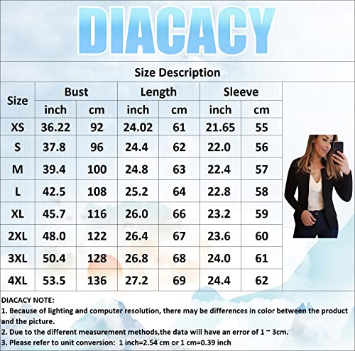 DIACACY Women Solid Color Notched Blazer Suit Open Front Loose Fit Blazer Jacket Cardigan red L