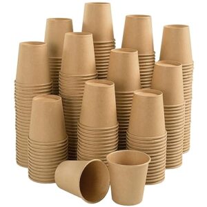 [300 pack] 3 oz paper cups, disposable bathroom cups, brown kraft paper cups, sturdy and durable, leak-proof, small mouthwash cups, mini paper cups for parties, picnics, barbecues, travel and events