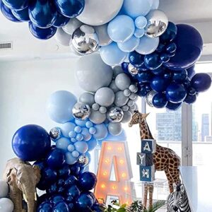 Navy Blue Balloons Garland Kit,106 pcs Navy Balloons Dark Blue Latex Balloons with 18 12 10 5 Inch Party Balloon Kit for Birthday Baby Shower Wedding Graduation Decoration