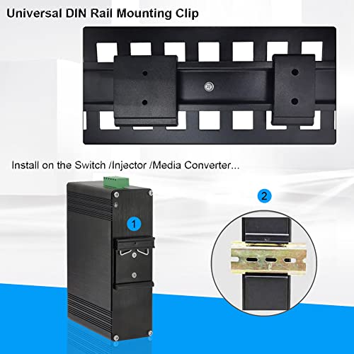 1.73 Width Universal DIN Rail Mounting Clip Snap in Din-Rail Mounting Bracket DIN Rail Fixed Clamp Aluminum Alloy Solid State Relay Clip for 35mm Din Rail Slotted (Countersunk Head M3 Screws) 4-Pack