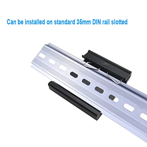 1.73 Width Universal DIN Rail Mounting Clip Snap in Din-Rail Mounting Bracket DIN Rail Fixed Clamp Aluminum Alloy Solid State Relay Clip for 35mm Din Rail Slotted (Countersunk Head M3 Screws) 4-Pack