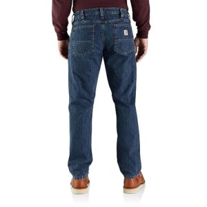 Carhartt Men's Relaxed Fit Flannel-Lined 5-Pocket Jean, Canal, 36 x 30