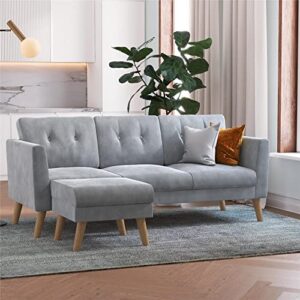 cosmoliving by cosmopolitan gloria upholstered sofa, light gray