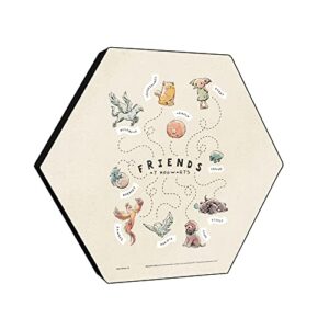 harry potter - charming vintage friends nursery - 11.5” x 10” hexagon knexagon wood print – tabletop display, hang alone or connect to other pieces – officially licensed collectible