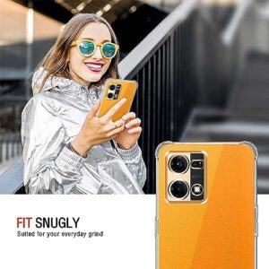 USTIYA Case for Reno 7 (No for 5G) / Oppo F21 Pro Clear TPU Four Corners Protective Cover Transparent Soft funda