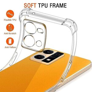 USTIYA Case for Reno 7 (No for 5G) / Oppo F21 Pro Clear TPU Four Corners Protective Cover Transparent Soft funda