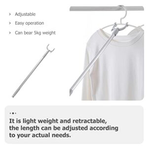 BESPORTBLE Metal Hangers Balcony Clothes Pole Clothes Drying Rod Clothes Drying Fork Rod Retractable Clothes Fork Hanger Simple Clothes Drying Rod 1Pc Household Clothes Fork Clothesline Outdoor