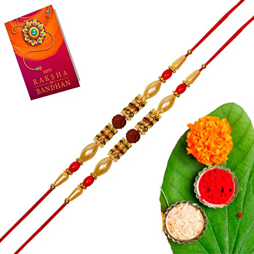 Rakhi For Brother And Bhabhi | Rakhi | Rakhi Set of 2 Rakhee for Brother Sister Bracelets Rakhi Gifts For Brother | rakhri | Lumba Rakhi For Bhabhi Rakhi With Roli Chawal Rakhi Sets Rakhee