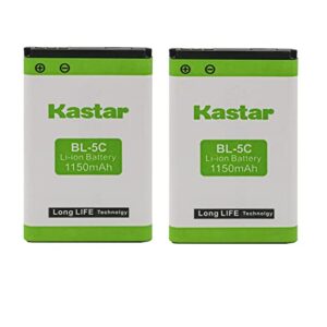 kastar bl-5c battery 2-pack replacement for doro 2414 2415 2424 dfc-0150 domo, freesty, freesty l2, ep-802, funktel d11, funktel fc11, vertical cp2001 ip dect, vertical rtx ct8010