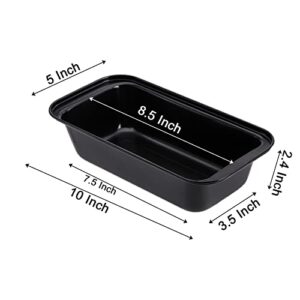 Coloch 6 Pack Metal Black Non-stick Loaf Pan, Bread Baking Mold Carbon Steel Toast Bakeware for Brownies, Meatloaf, Home Kitchen, Dessert Shop, Hand Design, Black