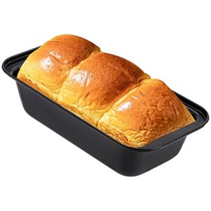 Coloch 6 Pack Metal Black Non-stick Loaf Pan, Bread Baking Mold Carbon Steel Toast Bakeware for Brownies, Meatloaf, Home Kitchen, Dessert Shop, Hand Design, Black