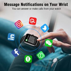 Smart Watch Full Touch Smart Watches for Android iOS Phones Compatible (Answer/Make Call) Smart Fitness Tracker Watch for Women Man Waterproof Smartwatch with Sleep/Heart Rate/sports/Step (Black)