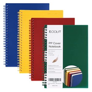 EOOUT 4 Pack Aesthetic A5 Hardcover Spiral Notebook, Notebook for Work, College Ruled, 5.5"x8.5", Spiral Journals, Assorted Jewel Colors, 160 Pages, for Work, School, Gifts