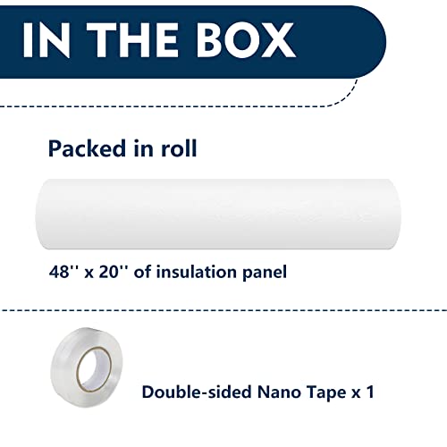 Pearwow Window Air Conditioner Side Panel, 48" Extended Width XL Size Surround Insulated Foam Side Panels for Window AC Units, Air Conditioner Insulation Panel for Summer and Winter