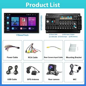 2G+32G Double Din Android 11 Car Stereo with Wireless Apple Carplay Android Auto, Hikity 7 Inch Touch Screen Car Radio in Dash GPS Navigation HiFi WiFi FM RDS Bluetooth Car Audio Receiver