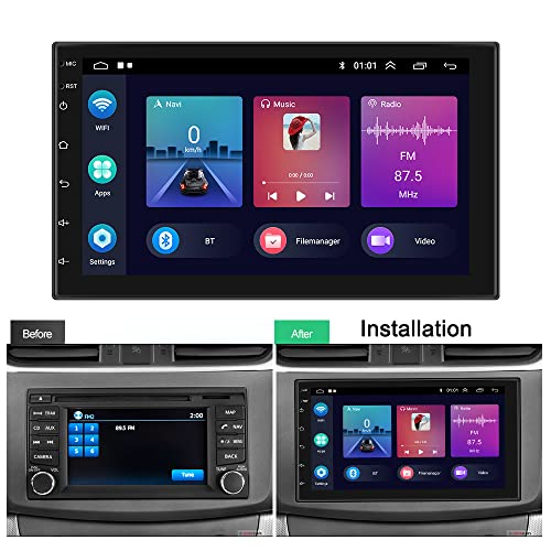 2G+32G Double Din Android 11 Car Stereo with Wireless Apple Carplay Android Auto, Hikity 7 Inch Touch Screen Car Radio in Dash GPS Navigation HiFi WiFi FM RDS Bluetooth Car Audio Receiver