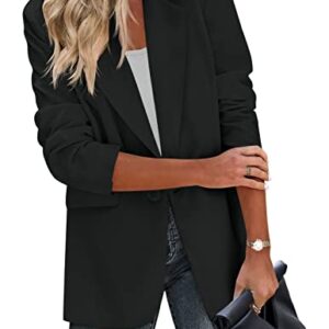 Zeagoo Blazer Jackets for Women Fashion Long Sleeve Blazers for Work Casual Oversized Blazers Jackets Black