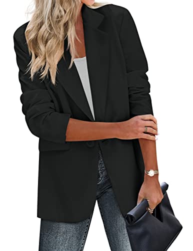 Zeagoo Blazer Jackets for Women Fashion Long Sleeve Blazers for Work Casual Oversized Blazers Jackets Black