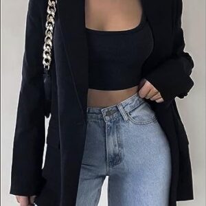 Zeagoo Blazer Jackets for Women Fashion Long Sleeve Blazers for Work Casual Oversized Blazers Jackets Black