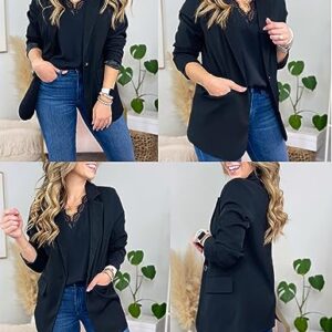 Zeagoo Blazer Jackets for Women Fashion Long Sleeve Blazers for Work Casual Oversized Blazers Jackets Black